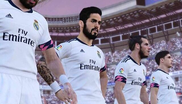 El videojuego Pro Evolution Soccer mostró imágenes con la camiseta principal de Real Madrid. (Foto: eSports)