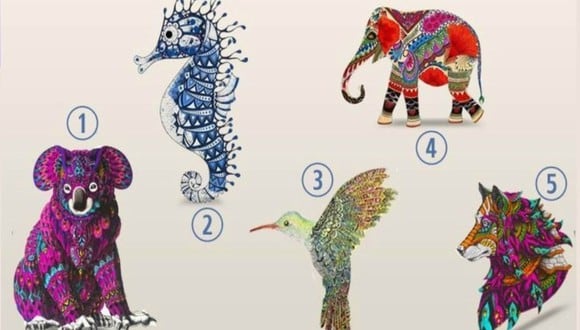 En el test que se volvió viral es posible encontrar un koala, un caballito de mar, un elefante, un colibrí y un lobo. El objetivo de los usuarios es escoger uno. (Foto: La Verdad)