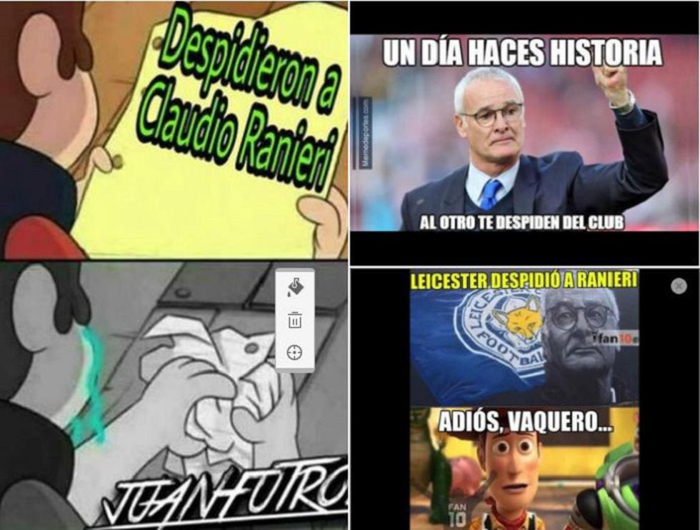 Los memes tras el despido de Claudio Ranieri (Internet).
