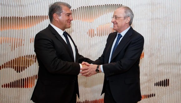 Joan Laporta y Florentino Pérez en la previa del Clásico. (Foto: Real Madrid)