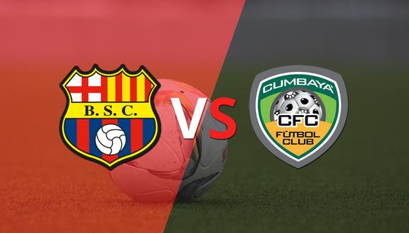 Termina el primer tiempo con una victoria para Barcelona vs Cumbayá FC por 2-0