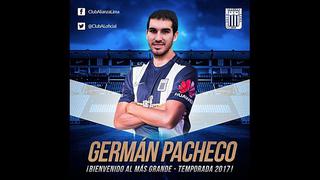 OFICIAL: Germán Pacheco es jugador de Alianza Lima por todo 2017