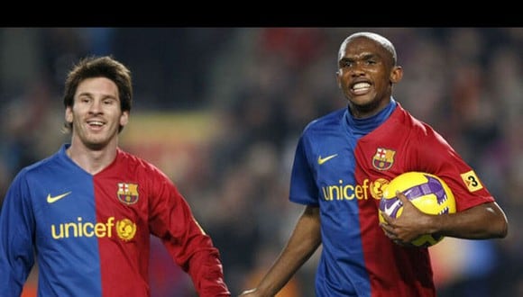 Eto'o y Messi jugaron juntos en el Barcelona entre el 2005 y 2009.