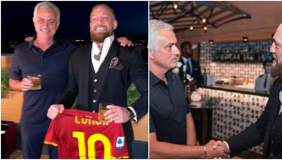 Conor McGregor se reunió con José Mourinho en su viaje por Italia. (Twitter)