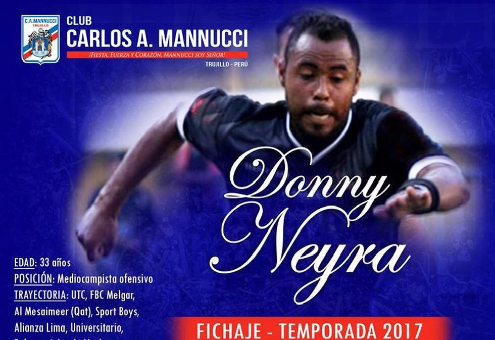 Donny Neyra fue anunciado como jale de Mannucci. (Facebook)