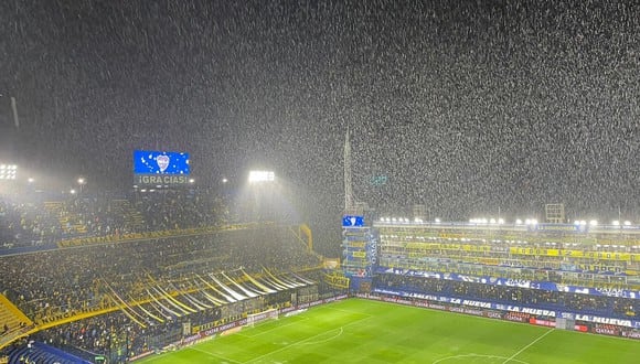 Boca vs. Newell's fue suspendido por intensa lluvia. (Foto: Planeta Boca Juniors)