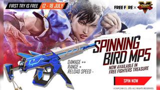 Truco de Free Fire para obtener el skin Spinning Bird MP5 y el emote KongFu