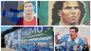 Fútbol y arte urbano: Messi, Ronaldo y los jugadores representados en murales