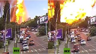 ¡Situación alarmante! Terrible explosión en gasolinera de Rusia causó pánico en la población [VIDEO]