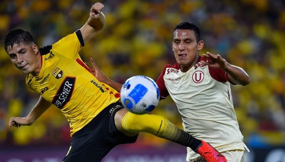 Universitario cayó 2-0 ante Barcelona de Guayaquil en el duelo de ida por la fase 2 de la Copa Libertadores. (Foto: AFP)
