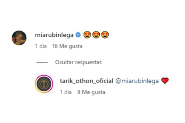Los románticos mensajes entre Tarik Othon y Mía Rubín en redes sociales (Foto: Tarik Othon / Captura de Instagram)