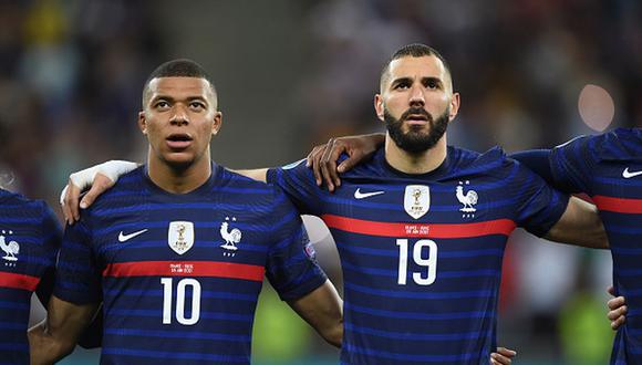 Kylian Mbappé y Karim Benzema jugaron juntos para Francia la Eurocopa de 2020. (Getty)