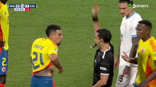 ¡Perdió la cabeza! Tarjeta roja a Daniel Muñoz por agresión en el Colombia vs. Uruguay
