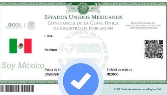 Trámite e impresión de la CURP certificada: mira cómo obtener tu Clave Única de Registro (Foto: Difusión).