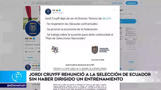 Jordi Cruyff dejó de ser técnico de la selección de Ecuador
