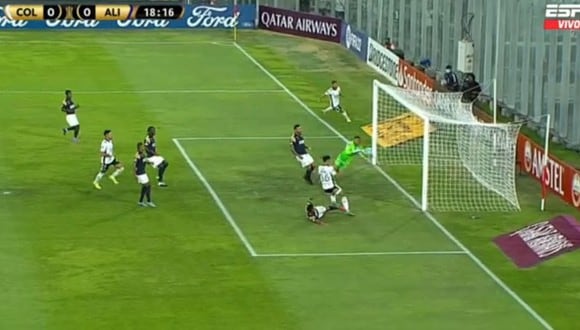Pablo Solari tuvo el 1-0 en Alianza Lima vs. Colo Colo. (Captura: ESPN)