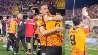 Agradecimiento: gestos de los jugadores e hinchas de Benevento con Lapadula
