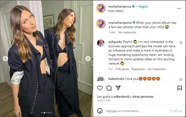 La publicación de María Sharapova en sus redes sociales. (Captura: Instagram)