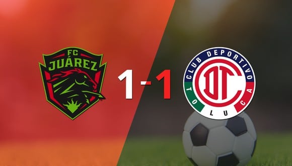 Toluca FC logró sacar el empate a 1 gol en casa de FC Juárez