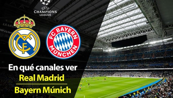 Revisa la guía TV para ver Real Madrid vs. Bayern Múnich este miércoles 8 de mayo desde las 21:00 horas en el Santiago Bernabéu. (Foto: AFP/Composición)