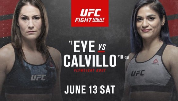 Jessica Eye y Cynthia Calvillo encabezarán la velada del 13 de junio. (UFC)