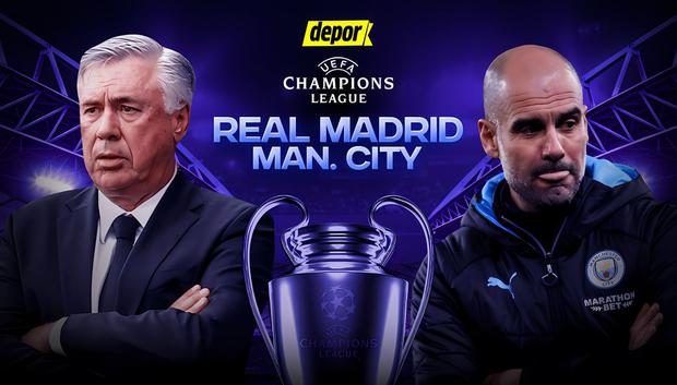 Real Madrid vs. Manchester City chocan por la UEFA Champions League.