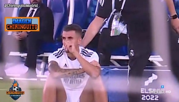 Dani Ceballos, hundido en la última práctica del Real Madrid antes de la Supercopa. (El Chiringuito)