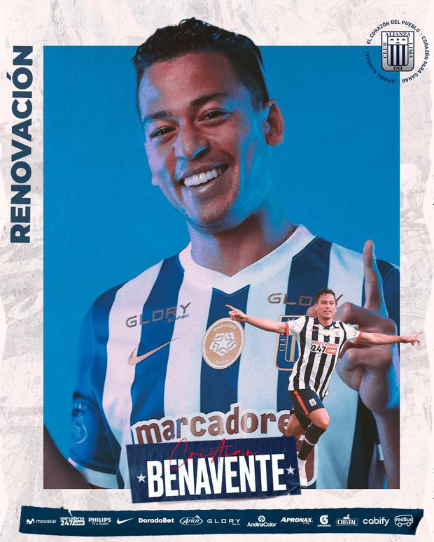 Alianza Lima anunció la renovación de Cristian Benavente por todo el 2023. (Imagen: Alianza Lima)