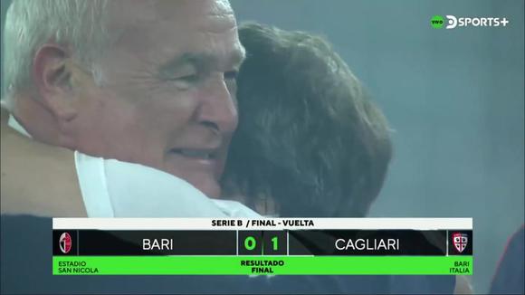 La celebración de Cagliari con Lapadula tras ascender a la Serie A. (Video: DSports)
