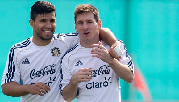 Messi y Agüero compartieron entrenamientos de la selección argentina.  (Foto: AP)