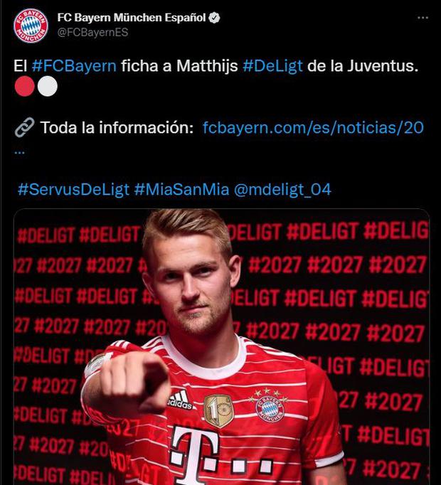 De Ligt firmó con Bayern. (Foto: Captura)