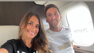 Nueva aventura para la familia de Messi: el mensaje de Antonella en el avión rumbo a París