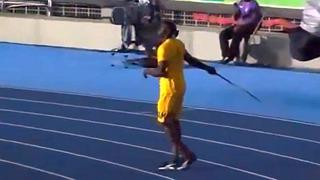 Río 2016: Usain Bolt mostró sus habilidades para el lanzamiento de jabalina
