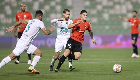James Rodríguez fue titular en el empate entre Al Rayyan y Al Ahli Doha por la jornada 16 de la Qatar Stars League. (Foto: Qatar Stars League / Twitter)