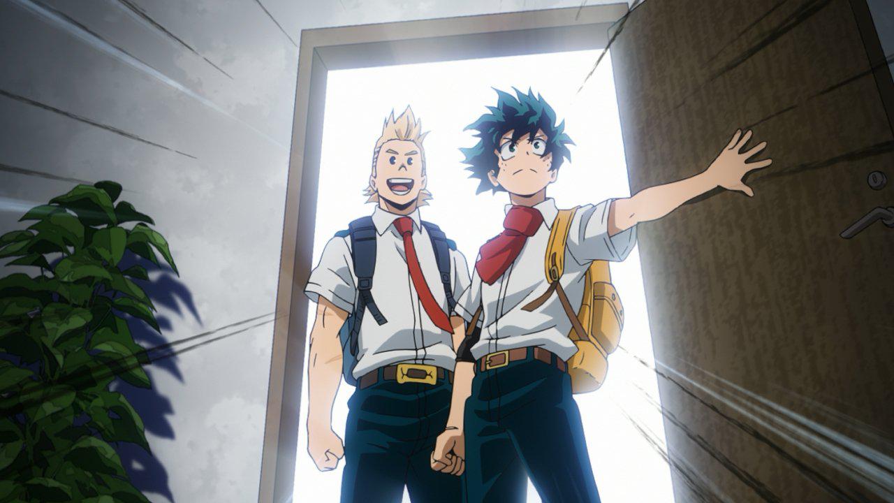 Mirio llega junto a Deku al despacho principal de Sir Nighteye (Foto: Studio Bones)