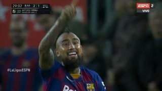 Zurda divina: asistencia de Messi y gol de Arturo Vidal para 2-1 del Barcelona al Valladolid [VIDEO]