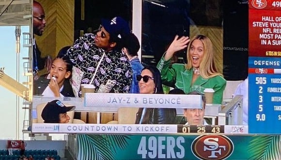 Beyoncé y Jay Z en el Super Bowl 2020. (Foto: Twitter)