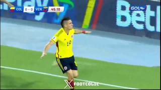 ¡Cabezazo! Gol de Santos Borré para el 1-0 de Colombia vs. Venezuela en Eliminatorias 