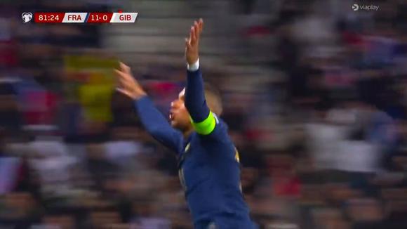 Kylian Mbappé marcó un golazo en el duelo ante Gibraltar. (Video: ViaPlay)