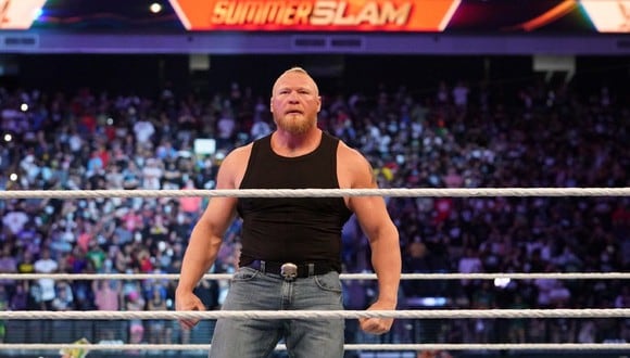 Con un look diferente, Brock Lesnar reapareció en SummerSlam (Foto: WWE)