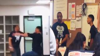 Alumno lanza insultos a su profesor en plena clase y recibe la golpiza de su vida