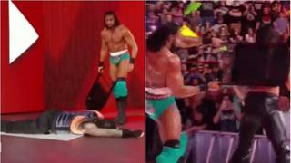 WWE: Jinder Mahal atacó a Roman Reigns y Seth Rollins a punta de silletazos en RAW [VIDEO]