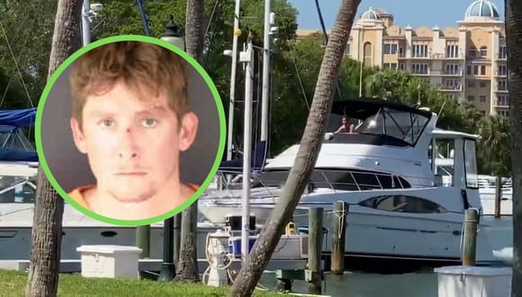 Un video viral muestra el momento exacto en el que un imprudente navegante estrella su bote contra un muelle. | Crédito: Sarasota County Sheriff's Office / @davenewworld_2 / Twitter.