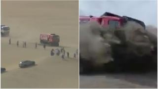 Mar de arena: camión se volcó en el desierto peruano en el rally Dakar 2019 [VIDEO]