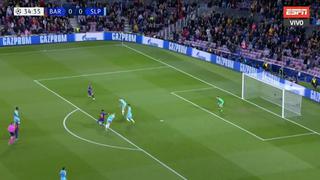 Casi sale: remate de Messi en el Barcelona vs. Slavia por poco acaba en golazo al dar en el palo [VIDEO]