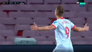 Sevilla adelanta en el marcador: De Jong aprovecha un rebote dentro del área para el 1-0 ante Barcelona [VIDEO]