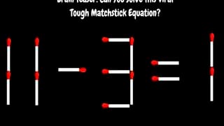 Supera la ecuación 11-3=1 moviendo un solo cerillo y en menos de 6 segundos