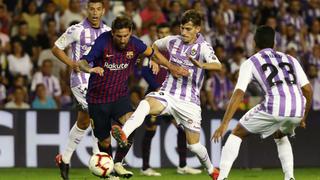 Un triunfo con susto: Barcelona venció 1-0 a Real Valladolid y es líder de la Liga Santander 2018