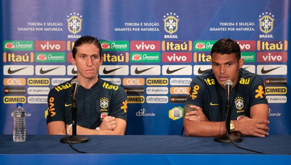 Filipe Luís y Thiago Silva empezaron el curso en la Confederación Brasileña de Fútbol. (Foto: MoWA Press)