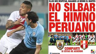 Perú vs. Uruguay: charrúas piden no pitar el himno rival en el Centenario